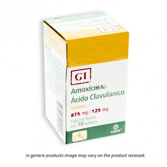 Augmentin amoxicillin &clavulanate/clavu generic 875/125mg10Tabs
