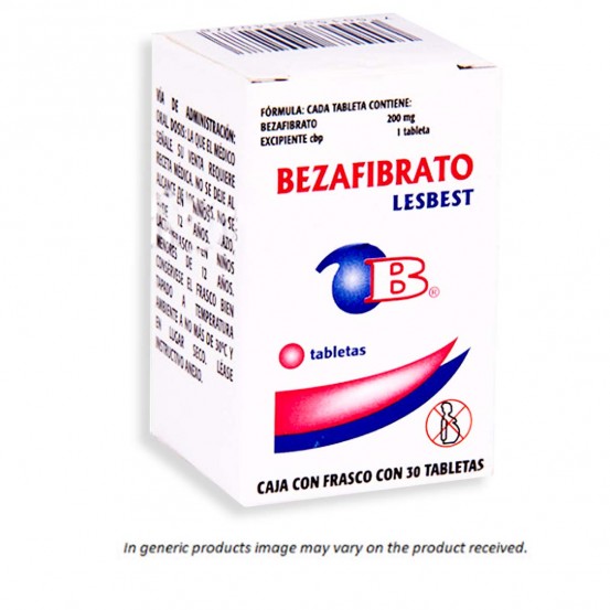 Bezalip Bezafibrate Generic 200 mg 30 Tabs