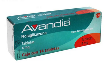 Avandia rosiglitazone 4 mg  14 Tabs