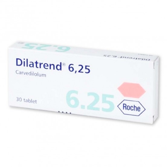 Carvedilol Dilatrend 6.25 mg 14 Tabs.