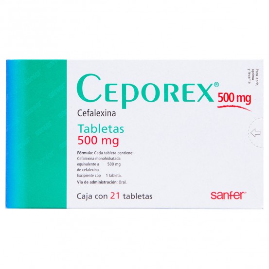 Cephalexin ceporex 500 mg 21 tabs