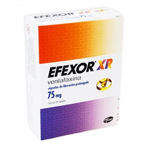 Effexor XR venlafaxine 75 mg 20 Caps