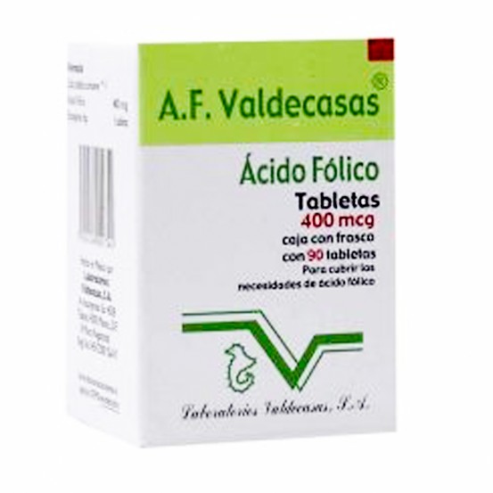 Folic Acid A F Valdecasas  400 mcg 90 Tabs