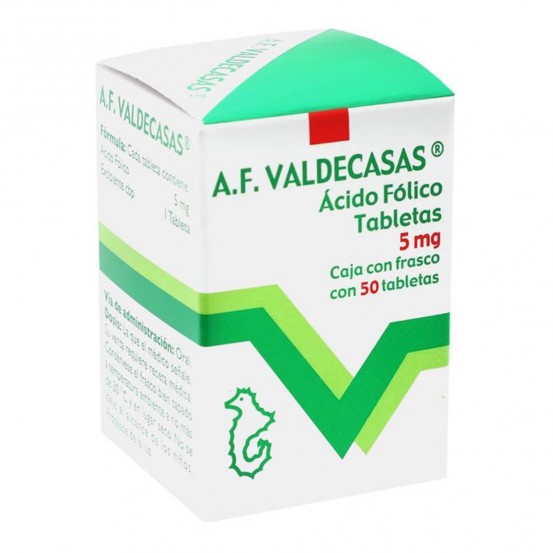 Folic Acid A F Valdecasas 5 mg 50 Tabs