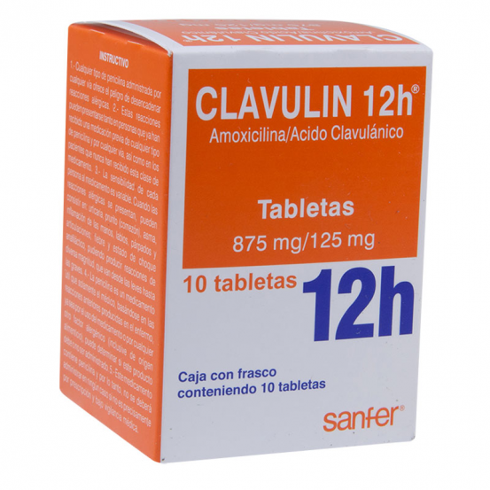 Clavulin 12Hr amoxil clavulanato of potassio 875 mg 10 Tabs