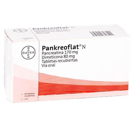 Pankreoflat Pancreatin Dimeticone 170/80 mg 60 Tabs