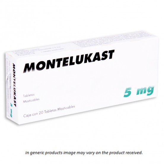 Singulair Montelukast Generic 5 mg 20 Chewable tabs