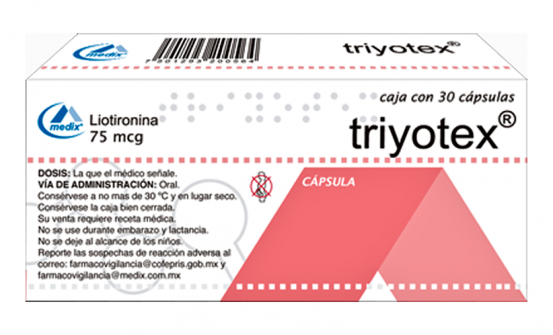 Triyotex 75 mcg 30 caps  (Cytomel)