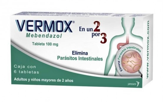 Vermox Mebendazole 100 mg 30 Tabs