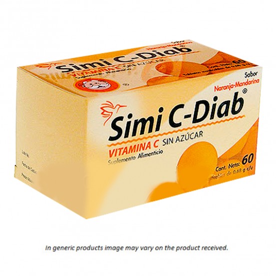 Vitamin C Ascorbic Acid Generic for Diabetics 60 chewing tabs