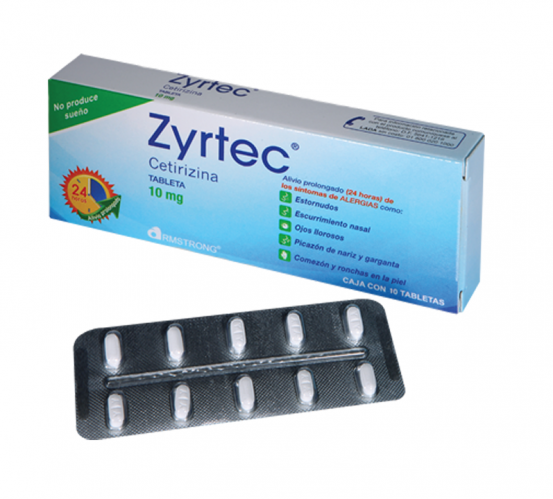 Zyrtec Cetirizine Generic 10 mg 10 Tabs